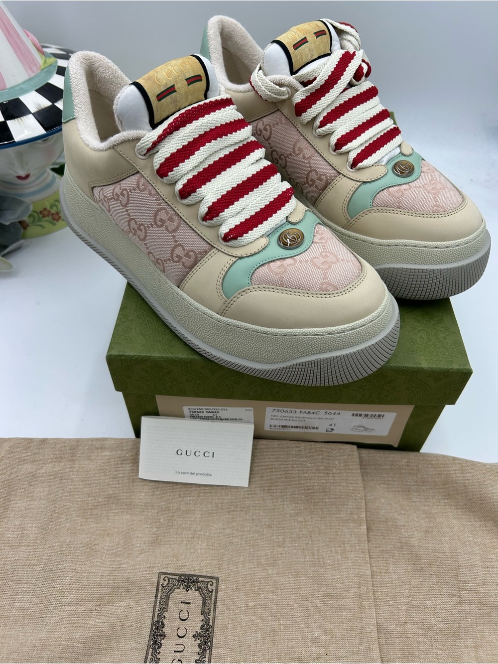 Women's Gucci GG screener sneakers size 41/10 US made in Italy - Picture 9 of 10